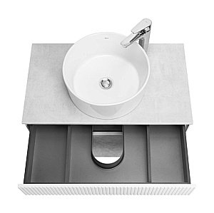 Тумба с раковиной Акватон Марбл 80/Mila 40 слейт/белая матовая для ванной в интернет-магазине Sanbest