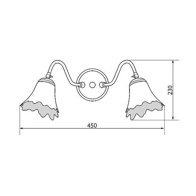 Светильник двойной Caprigo Romano хром купить в интернет-магазине сантехники Sanbest