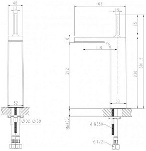 Смеситель для раковины Bravat SPRING F179113C-A купить в интернет-магазине сантехники Sanbest