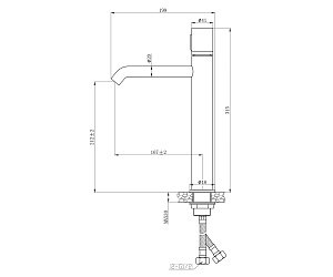 Смеситель для раковины Bronze de Luxe Focus 24615CM хром/мрамор купить в интернет-магазине сантехники Sanbest