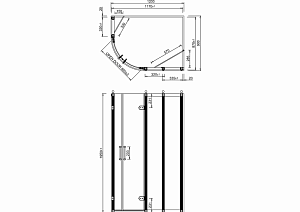 Душевой уголок Burlington с распашной дверью Quadrant 120x90 стекло прозрачное/профиль хром купить в интернет-магазине Sanbest