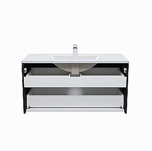 Тумба с раковиной Iddis Cloud CLO10B0i95K 100 белая матовая/черный мрамор для ванной в интернет-магазине Sanbest