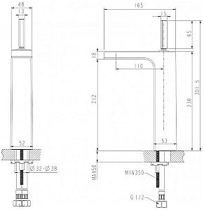 Смеситель для раковины Bravat SPRING F179113C-A купить в интернет-магазине сантехники Sanbest