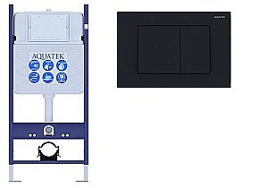 Инсталляция для унитаза Aquatek ECO Standart INS-0000014 с кнопкой KDI-0000012 черная матовая купить в интернет-магазине сантехники Sanbest
