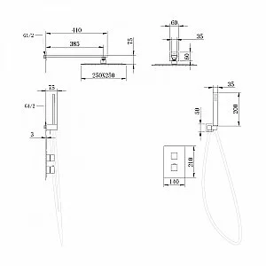 Душевая система Abber DAHEIM AF8251B черная матовая купить в интернет-магазине сантехники Sanbest