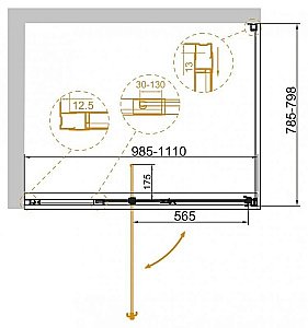 Душевой уголок Cezares Variante 100x80 VARIANTE-AH-1-100/110-80-C-Cr стекло прозрачное/профиль хром купить в интернет-магазине Sanbest