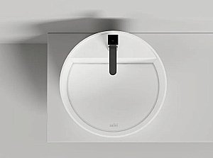 Раковина накладная Salini Armonia Round Top 03 130423TM 45 из искусственного камня S-Stone, белая матовая купить в интернет-магазине Sanbest
