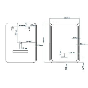 Зеркало с подсветкой Art&Max GENOVA AM-Gen-600-800-DS-F-H в ванную от интернет-магазине сантехники Sanbest