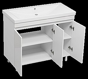 Тумба с раковиной Misty Енисей -100 Э-Ени01100-0112Я белая для ванной в интернет-магазине Sanbest