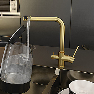 Смеситель для кухни Elghansa 56A5216-MattGold золото матовое купить в интернет-магазине сантехники Sanbest