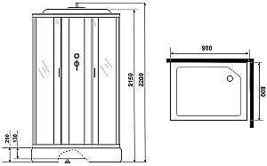 Душевая кабина Niagara Classic NG-33984-14QP 90x80 купить в интернет-магазине Sanbest