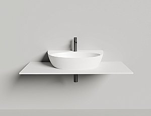 Раковина Salini ALDA WALL 03 140323M 71 из искусственного камня S-Stone, белая матовая купить в интернет-магазине Sanbest