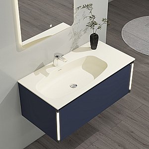 Тумба с раковиной Black&White Universe U945.1000 матовый темно-синий для ванной в интернет-магазине Sanbest