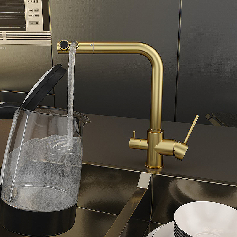 Смеситель для кухни Elghansa 56A5216-MattGold золото матовое купить в интернет-магазине сантехники Sanbest