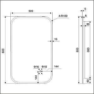 Зеркало Excellent Lumiro 50х80 DOEX.LU080.050.AC белое матовое в ванную от интернет-магазине сантехники Sanbest