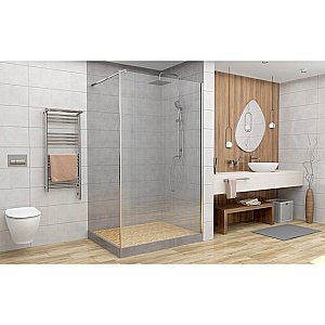 Душевое ограждение Deto MC110, 110x200х см, прозрачное стекло, профиль серебристый купить в интернет-магазине Sanbest