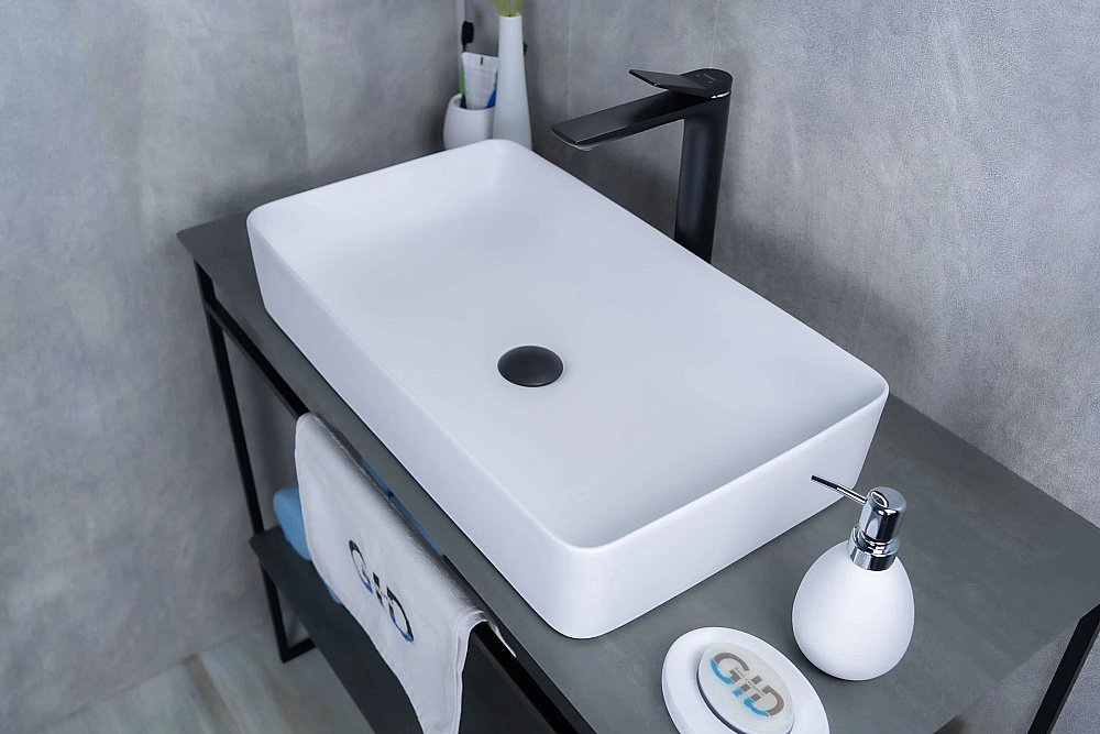 Раковина накладная Gid Geometrico 60 Wm9396 51189 белая матовая купить в интернет-магазине Sanbest