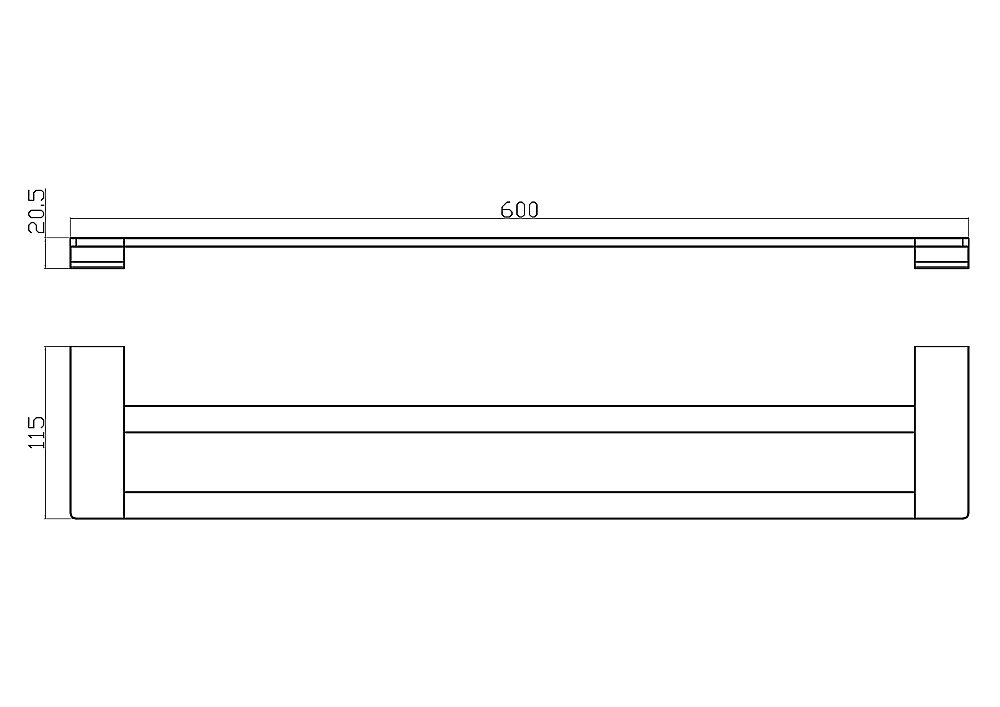 Полотенцедержатель двойной WONZON & WOGHAND ECLIPSE, Черный (WW-9111-BL) купить в интернет-магазине сантехники Sanbest