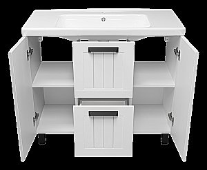 Тумба с раковиной Misty Спарта -100 П-Спа-06100-01-012Я белая для ванной в интернет-магазине Sanbest