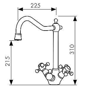 Смеситель для кухни Kaiser Carlson Style 44333-1 купить в интернет-магазине сантехники Sanbest
