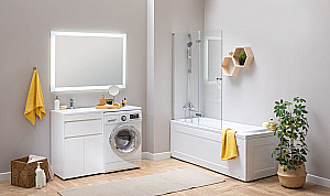 Шторка на ванну Aquanet Beta 4 120 NF6222-hinge прозрачное стекло/профиль хром купить в интернет-магазине Sanbest