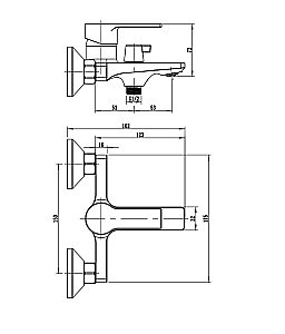 Смеситель для ванны Rush Madeira MA3245-44 хром купить в интернет-магазине сантехники Sanbest