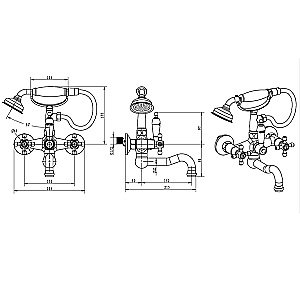 Смеситель для ванны Boheme Camelia 293 золото купить в интернет-магазине сантехники Sanbest