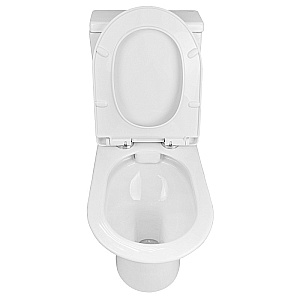 Унитаз напольный Azario Fretta new AZ-1223 белый, безободковый, с бачком, с крышкой микролифт купить в интернет-магазине Sanbest