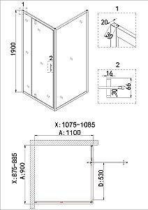 Душевая дверь Niagara Nova NG-43-9AG 90 купить в интернет-магазине Sanbest