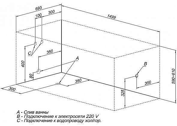 Акриловая ванна Aquanet West NEW 150x70 240462 с к/с купить в интернет-магазине Sanbest