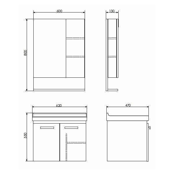 Тумба с раковиной Comforty Рига 60 для ванной в интернет-магазине Sanbest