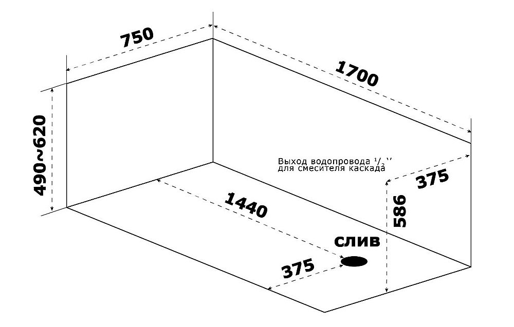 Ванна акриловая BAS Нормана-PRO 170х75 без каркаса купить в интернет-магазине Sanbest