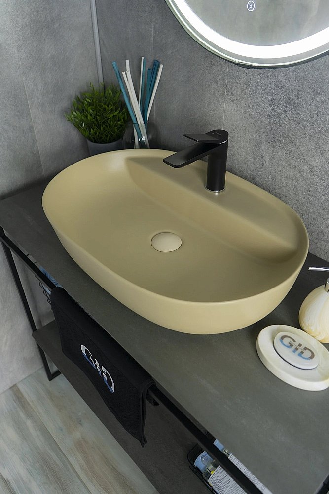 Раковина накладная Gid Lago 61 Sr1346 53343 капучино матовая купить в интернет-магазине Sanbest