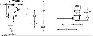 Cмеситель для биде Jacob Delafon SYMBOL E73680-CP купить в интернет-магазине сантехники Sanbest