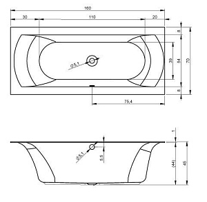 Ванна акриловая Riho Linares 160x70 купить в интернет-магазине Sanbest