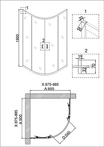 Душевой уголок Niagara Nova NG-6406-08 90х90 купить в интернет-магазине Sanbest