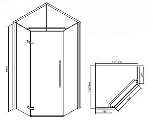 Душевой уголок ABBER Ewiges Wasser AG05080B купить в интернет-магазине Sanbest