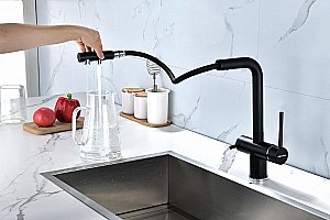 Смеситель для кухни Paulmark Serpentine Se213222-AN антрацит купить в интернет-магазине сантехники Sanbest