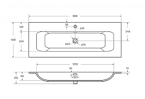 Тумба с раковиной Cezares ECO-CER-N-1200-2C-SO-VDO-P+CZR-8073-120 Светло-зеленая матовая для ванной в интернет-магазине Sanbest