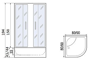Душевой уголок без поддона River DON 80/43 MT купить в интернет-магазине Sanbest