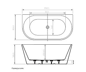 Ванна акриловая Art&Max AM-MODICA-1700-800 белая купить в интернет-магазине Sanbest