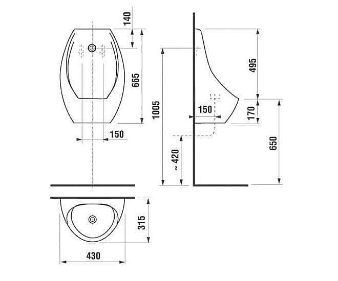 Писсуар Jika Domino 8.4110.1.000.000.1 купить в интернет-магазине Sanbest