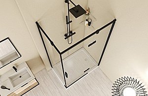 Душевой уголок Bravat BLACKLINE BS120.3113AB 80х120 стекло прозрачное/профиль черный купить в интернет-магазине Sanbest