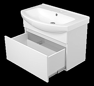 Тумба с раковиной Misty Монро - 75 Э-Мнр01075-011Я белая для ванной в интернет-магазине Sanbest