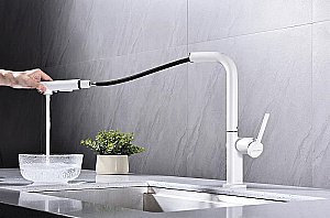 Смеситель для кухни Paulmark Neo Ne214419-WH белый матовый купить в интернет-магазине сантехники Sanbest