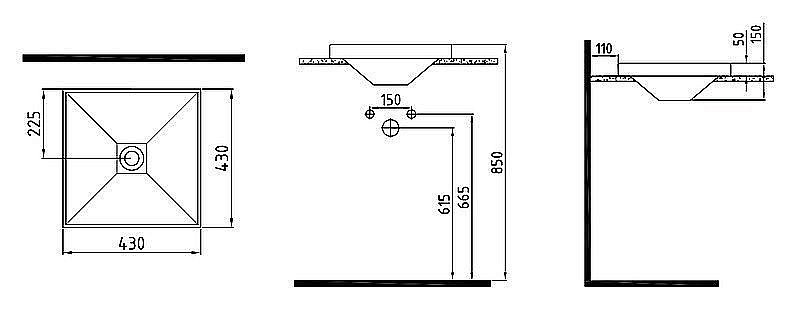 Раковина встраиваемая Bien Infinitum 43 INLU04301FD0W3000 белая купить в интернет-магазине Sanbest
