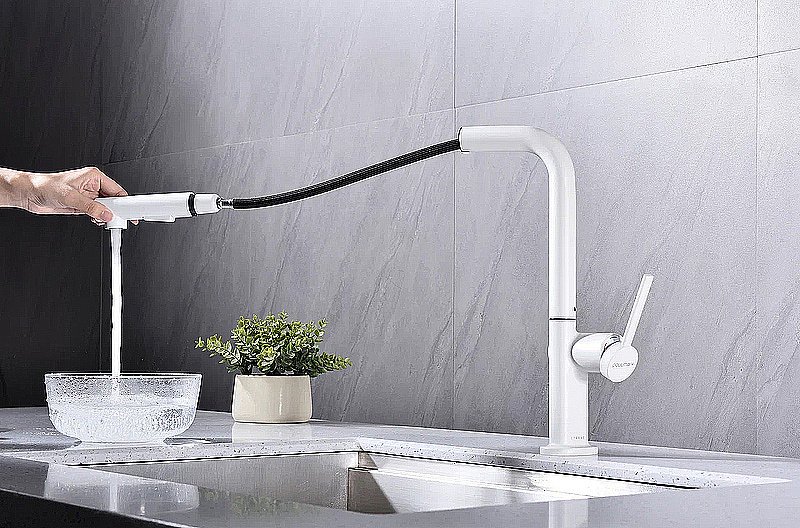 Смеситель для кухни Paulmark Neo Ne214419-WH белый матовый купить в интернет-магазине сантехники Sanbest