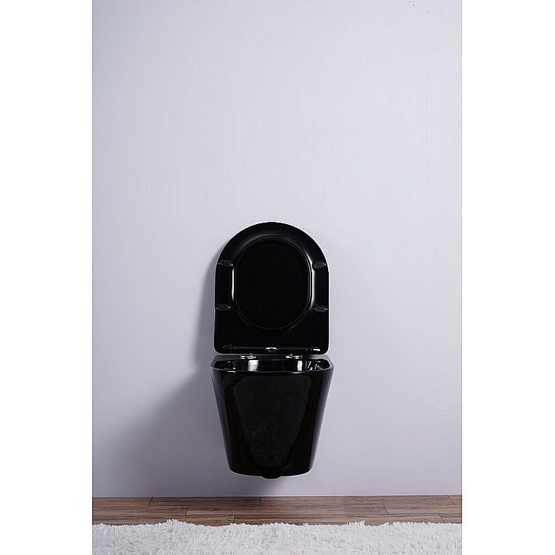 Унитаз подвесной Esbano CLAVEL ESUPCLAVB безободковый, с крышкой микролифт, черный купить в интернет-магазине Sanbest