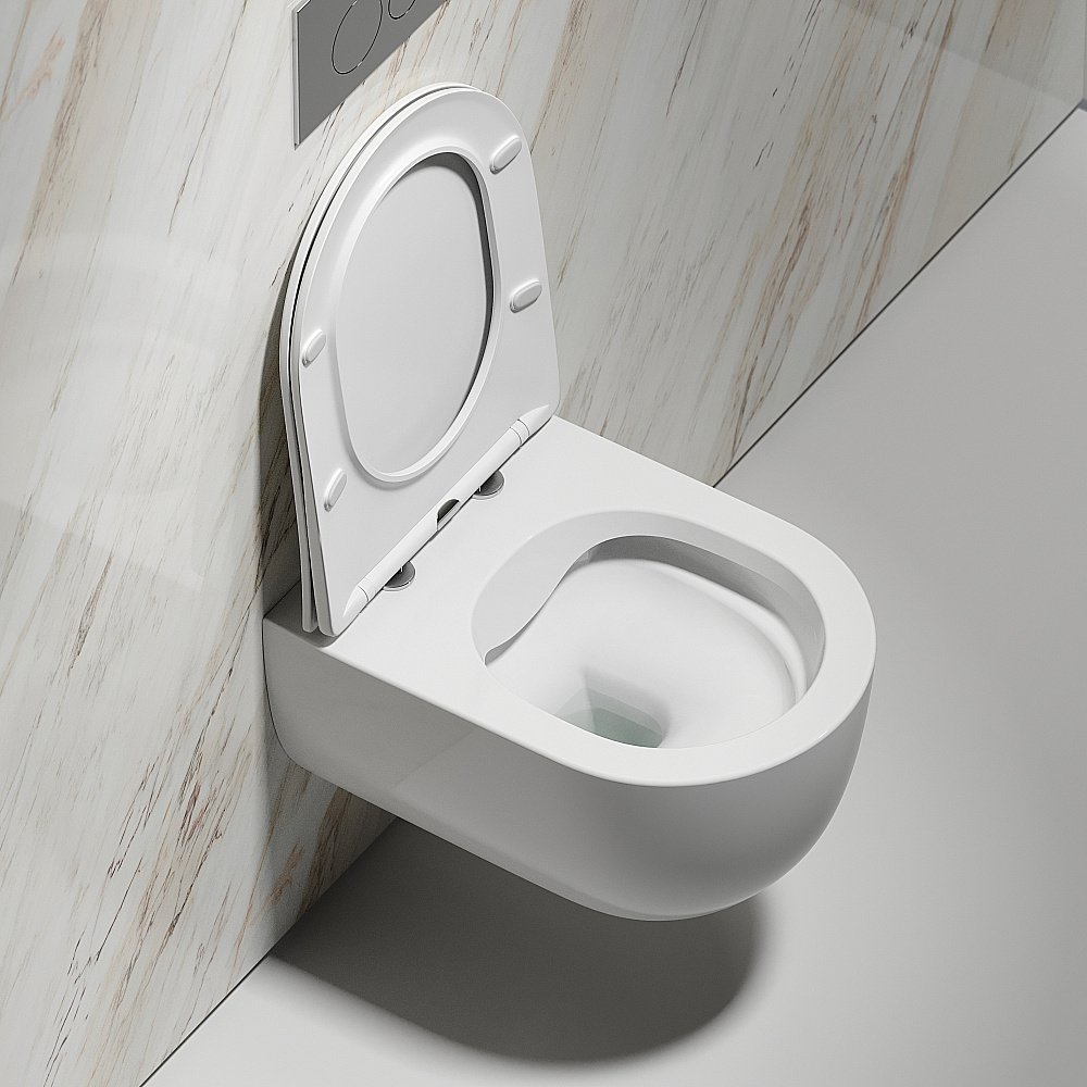 Унитаз подвесной Ceramica Nova Modena CN6063 безободковый, с крышкой микролифт, белый купить в интернет-магазине Sanbest