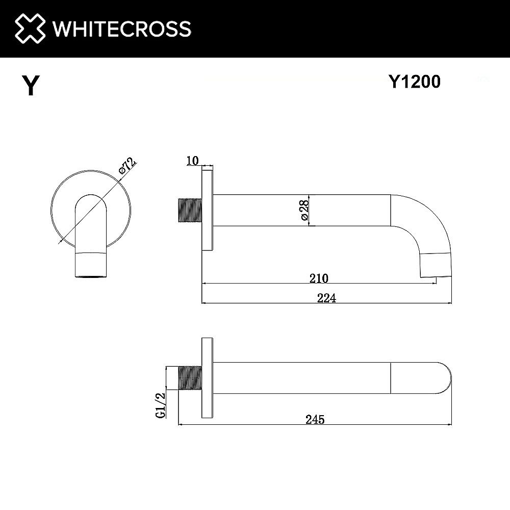 Излив для ванны WhiteCross Y Y1200GM оружейная сталь купить в интернет-магазине сантехники Sanbest